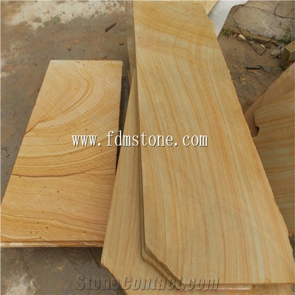 Teak Wood Sand Stone,China Sandstone Wood Vein Sandstone,Wooden Yellow Sandstone