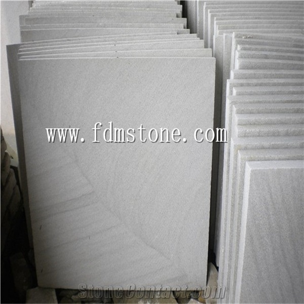 White Sandstone Tiles, Flamed China White Sandstone Walling and Flooring Pavers & Slab