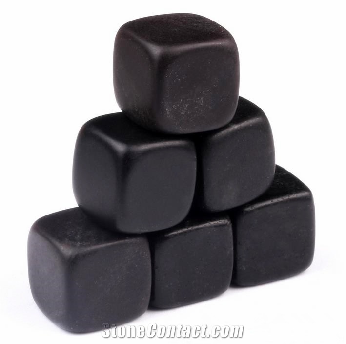 Wholesale 20mm Black Basalt Fda Chilling Stone/Whisky Chilling Rocks