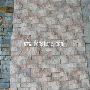 Wholesale Multicolor Slate Mosaic Tiles,Rusty Mosaic,Yellow Slate Mosaic Tetris Pattern