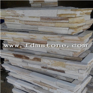 Yellow Rusty Sandstone Wall Cladding ,Hebei Sandstone Stacked Stone