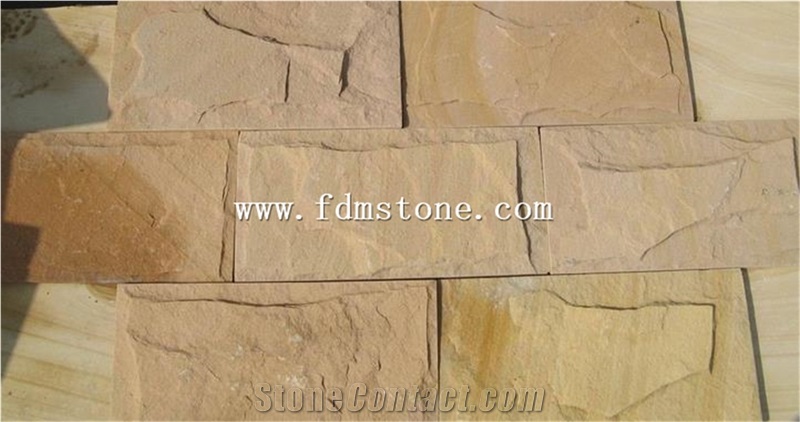 Yellow Sandstone Cultured Stone Veneer,Stackstone,Thin Wall Cladding
