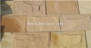 Yellow Sandstone Cultured Stone Veneer,Stackstone,Thin Wall Cladding