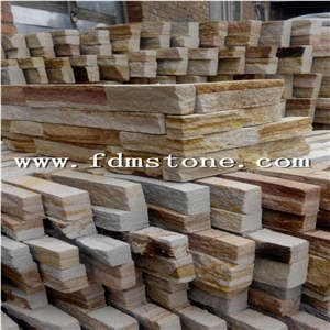 Z-Shape Natural Sandstone Panels Cultured Stone Gold Yellow Stone,Yellow Exterior Decoration Culture Stone