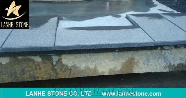 Cheapest Polished G654 Granite Step & Stairs,G654 Granite Step,G654 Granite Stairs,Black Granite Step,Granite Risers.Grey Granite Polished Stairscase,