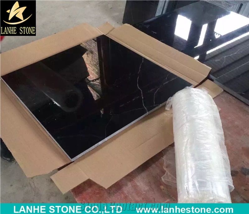 Nero Marquina Marble Slabs, Black Marble Slabs & Tiles Spain, Polished Floor Tiles, Wall Tiles