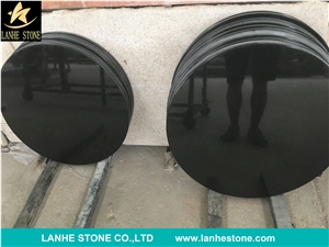 Round Sharp Shanxi Black Granite Stone Table Customized as Request