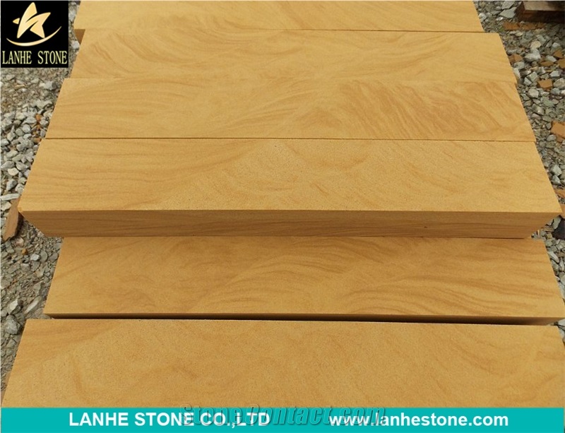 Yellow/Beige Sandstone Landscaping Stone, Kerbstone, Kerbs, Natural Sandstone Kerbs, Side Stone, Curbs, Road Stone, Curb Stone