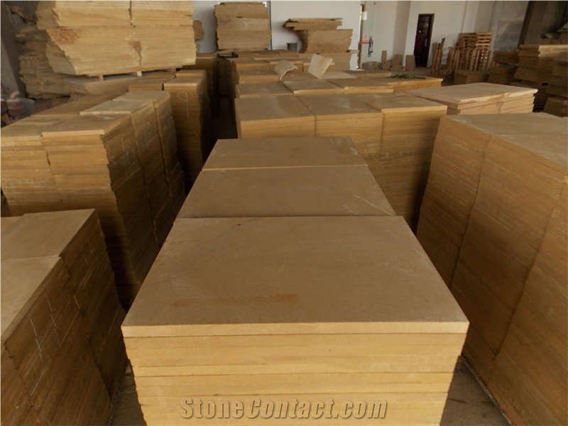 Fargo China Yellow Sandstone Honed Tiles and Slabs, Sichuan Yellow Sandstone Swimming Pool Coping, Yellow Sandstone Wall/Floor Covering