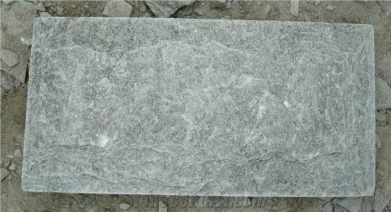 Fargo Green Quartzite Mushroomed Stone, China Green Quartzite Mushroomed Wall Cladding, Grey Quartzite Mushroomed Stone