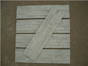 Fargo White Quartzite Cultural Stone Panels, China White Quartzite Wall Cladding, White Quartzite Ledge Stone, White Stacked Thin Stone Veneer