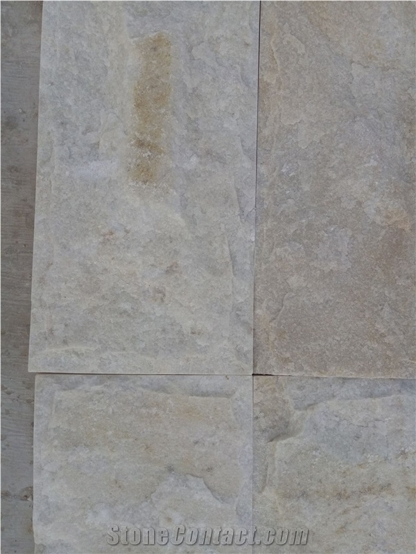 Fargo White Quartzite Mushroomed Wall Cladding, Chinese White Quartzite Mushroomed Stone, White Mushroomed Wall Stone