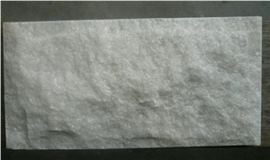 Fargo White Quartzite Mushroomed Wall Stone, China White Quartzite Mushroomed Wall Cladding Stone