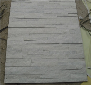 Fargo White Quartzite Wall Crazy Panels, China White Quartzite Stacked Thin Stone Veneer, Snow White Ledge Stone, Pure White Cultured Stone Wall Panels