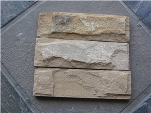 Fargo Yellow Sandstone Mushroomed Wal Cladding, China Yellow Sandstone Mushroomed Stone