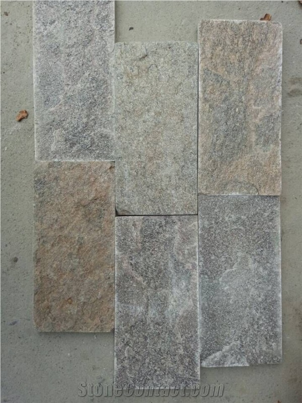 Fargo Yellow Slate Mushroomed Stone, China Yellow Slate Mushroomed Wall Cladding Stone