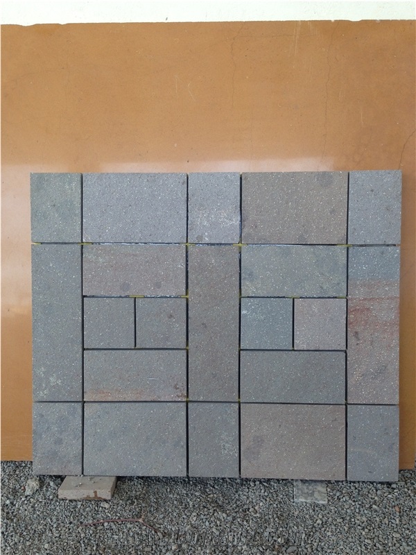 Indian Porphyry Stone Tiles, Multicolor Sandstone Cube Stone & Pavers