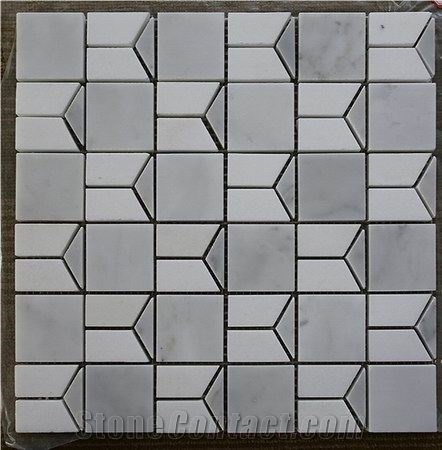 Greece White Marble Mosaic Pattern Tile with Discount