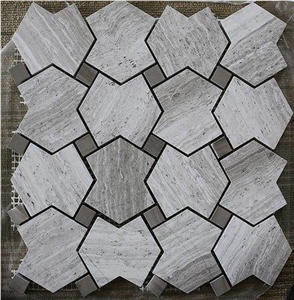 Grey Serpeggiate Marble Mosaic Tiles for Wall Floor