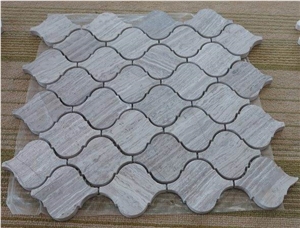 Grey Wooden Marble Mosaic, Grey Serpeggiate Marble Mosaic Pattern Tiles