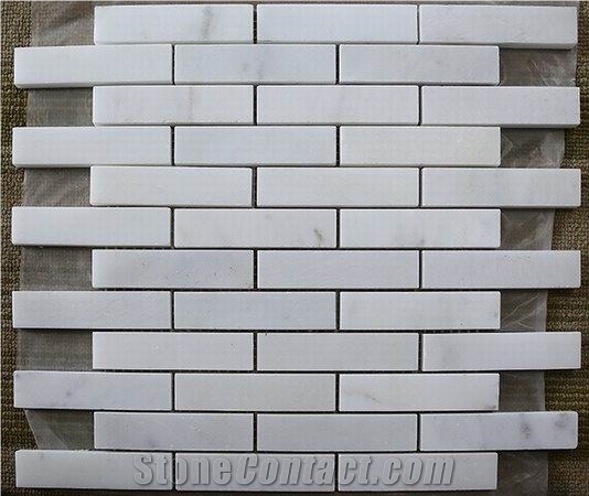 Statuario White Marble Mosaic for Kitchen Backsplash