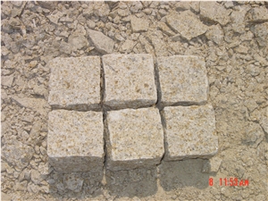 G682 Granite Cube Stone Pavers, Cheap Paving Stone, G682 Yellow Granite Paving Stone