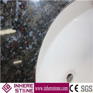 China Butterfly Blue Granite Washroom Vanity Tops,G749 Granite, Farfalla Blue Granite for Sale