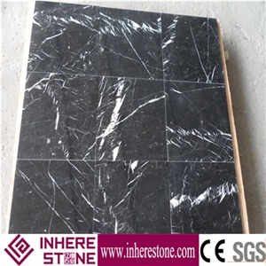Chinese Cheap Jet Black Nero Marqiua Marble Tile