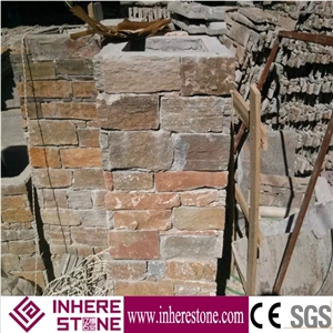 Crazy Paving Stone,China Rust Slate Irregular Flagstone