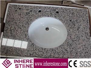 Guangdong Xili Red Granite Engineered Stone Bathroom Tops,Rose Metropolitand,Madame Pink G072 Granite Vanity Top