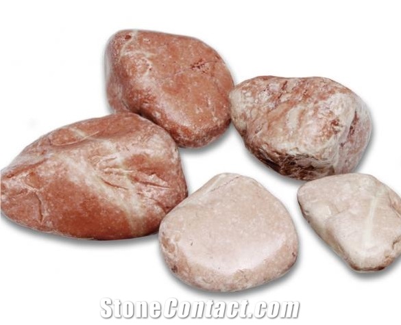Rosa Corallo Pebbles, Pink Marble Gravels