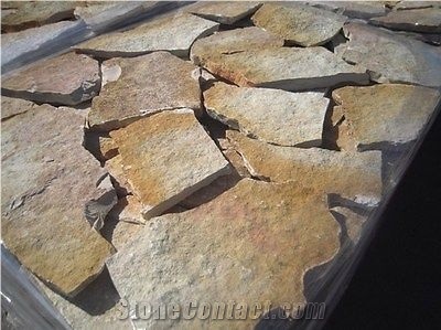Yellow Limestone Flagstones, Natual Surface