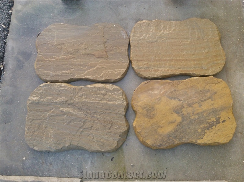 Yelow Sandstone Stepping Stone Crazy, Deck Stairs