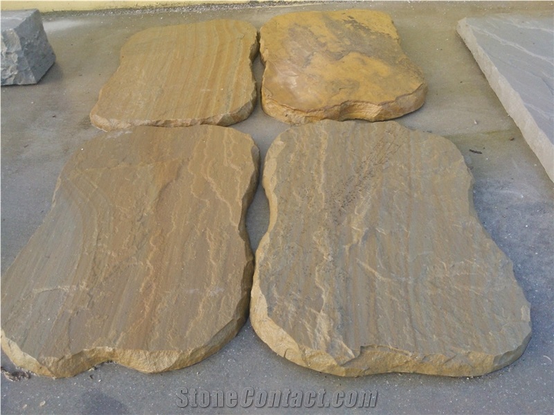 Yelow Sandstone Stepping Stone Crazy, Deck Stairs