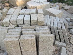Yellow Binh Dinh Granite Cobbles, Pavers