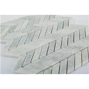 A Quality China Athens Jade Green Marble Basketweave Mosaic Pattern Tiles for Bathroom Walling Decoration / Crystal Green Marble Mosaic