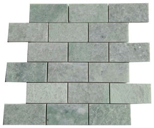 A Quality China Athens Jade Green Marble Mosaic Pattern Tiles for Bathroom Walling Decoration / Crystal Green Marble Mosaic