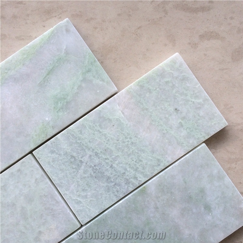 A Quality China Athens Jade Green Marble Mosaic Pattern Tiles for Bathroom Walling Decoration / Crystal Green Marble Mosaic
