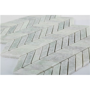 A Quality China Emerald Green Marble Mosaic Pattern Tiles for Bathroom Walling Decoration / Crystal Green Marble Brick Mosaic