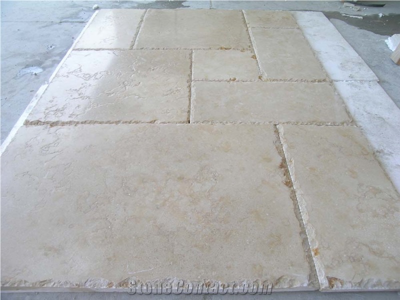 Antique Style - Galala Classical Marble Tiles Tumbled,Galala Gold,Galala Cream Marble Tiles for Home Flooring/ Bathroom Decoration