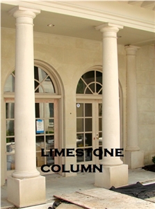 Beige Limestone Simple Design Column / Building Stone