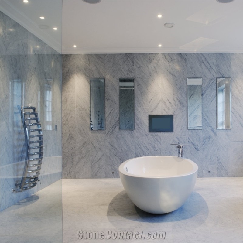 Bianco Carrara Cd White Marble Tiles for Wall & Flooring Covering