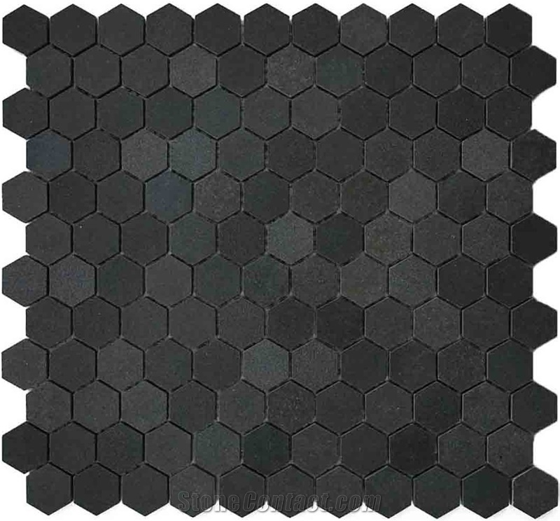 China Black Basalto Mosaic /Nero Basalto Linear Strips Mosaic Tiles for Bathroom Walling