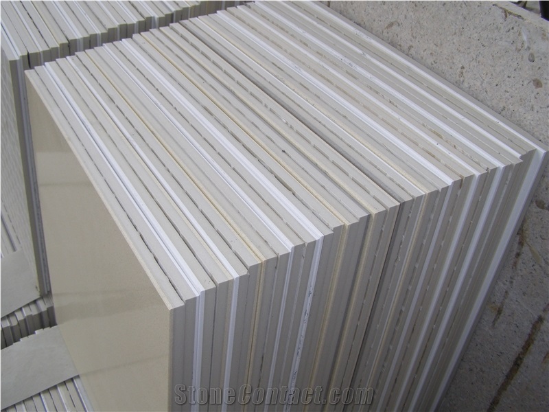 Good Price China Beige Marble Tiles with Ceramic Backed for Home Decoration/ Composite Stone Panels Tiles