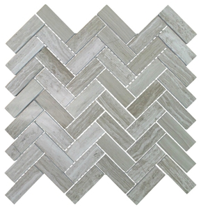 Grey Wooden Grain Marble Wall Mosaic /China Gray Wooden Vein Marble Mosaic for Flooring