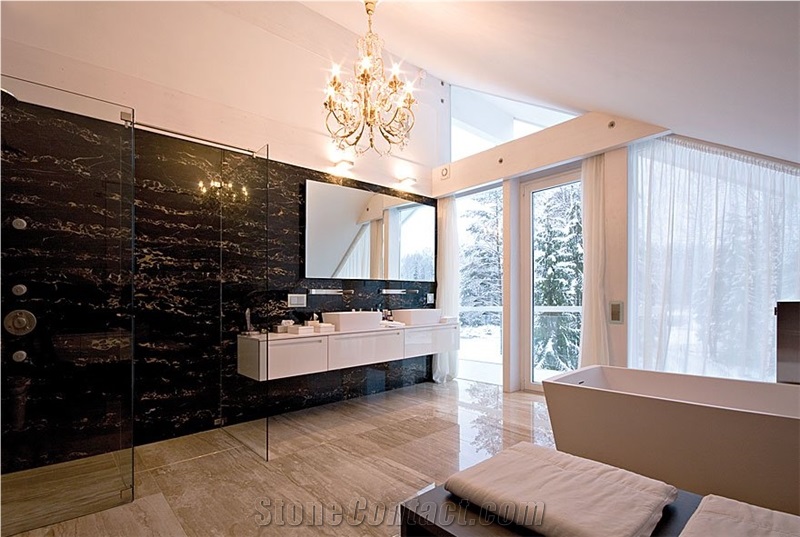 Nero Portoro Vena Larga Marble,Nero Portoro Macchia Larga Marble Polished Tiles for Bathroom Walling Cladding Design