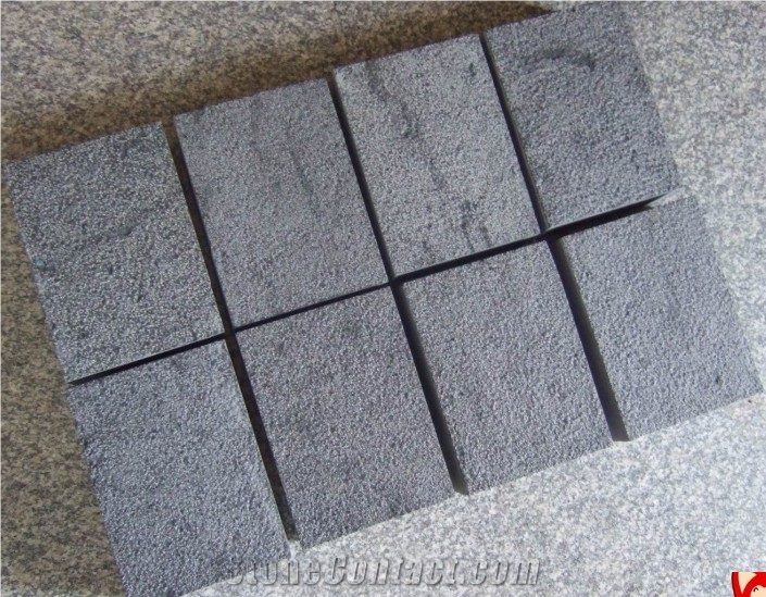 Split Face Zhangpu Black Basalt Big Cube Stone Floor Exterior Paving /Cobble Stone Garden Stepping Pavements /Nero Basalto Exterior Pattern