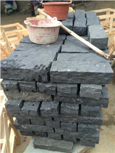 Split Face Zhangpu Black Basalt Cube Stone Floor Exterior Paving /Cobble Stone Garden Deck Stepping Pavements /Nero Basalto Exterior Pattern