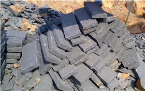 Split Face Zhangpu Black Basalt Cube Stone Floor Exterior Paving /Cobble Stone Garden Stepping Pavements /Nero Basalto Exterior Pattern