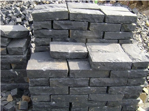 Split Face Zhangpu Black Basalt Palisade Floor Exterior Paving / Garden Pillar /Nero Basalto Exterior Pattern